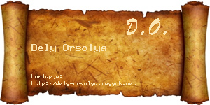 Dely Orsolya névjegykártya